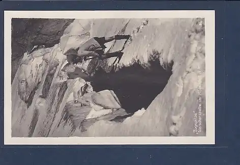 AK Zugspitze Gletscherspalte im Höllenthal 1930