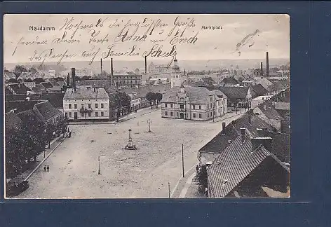 AK Neudamm Marktplatz 1912