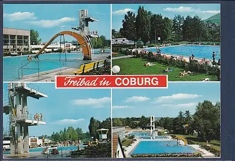 AK Freibad in Coburg 4.Ansichten 1970