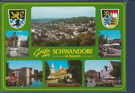 Wappen AK Grüße aus Schwandorf in Bayern 6.Ansichten 2000