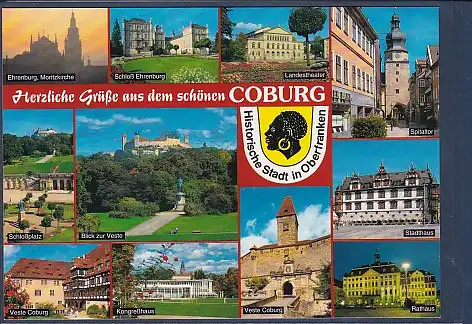 Wappen AK Herzliche Grüße aus dem schönen Coburg 11.Ansichten 2000