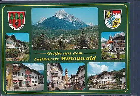 Wappen AK Grüße aus dem Luftkurort Mittenwald 6.Ansichten 2000