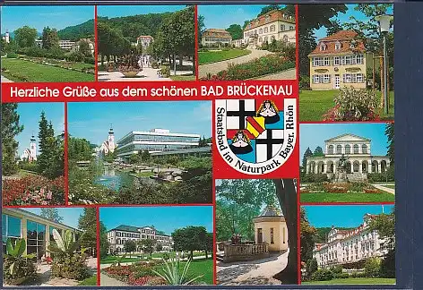 Wappen AK Herzliche Grüße aus dem schönen Bad Brückenau 11.Ansichten 2000