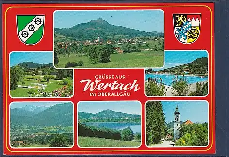Wappen AK Grüsse Wertach im Oberallgäu 6.Ansichten 2000