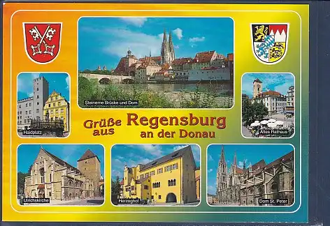 Wappen AK Grüße aus Regensburg an der Donau 6.Ansichten 2000