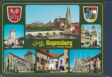 Wappen AK Grüße aus Regensburg an der Donau 6.Ansichten 2000