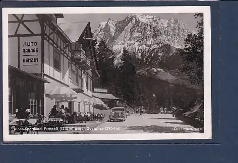 AK Alpen Sporthotel Fernpaß gegen Zugspitze 1939