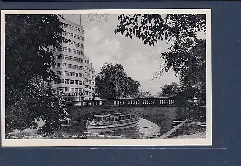 AK Berlin Herkules Brücke über den Landwehrkanal und Shellhaus 1936