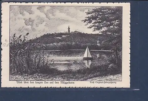 AK Blick über den langen See auf den Müggelturm 1930