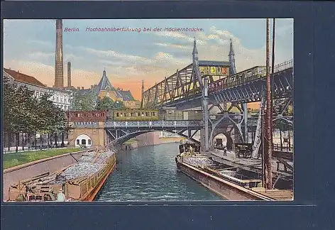 AK Berlin Hochbahnüberführung bei der Möckernbrücke 1920