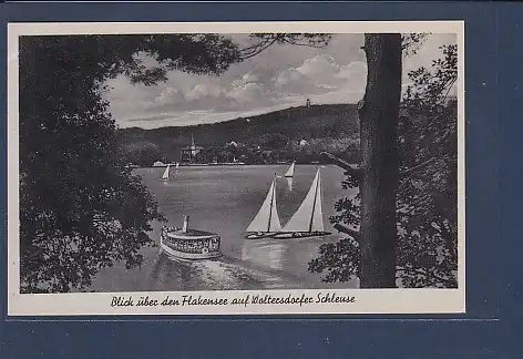AK Blick über den Flakensee auf Woltersdorfer Schleuse 1940