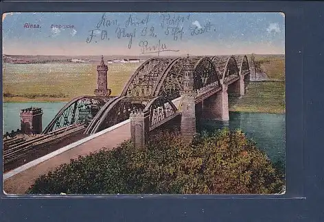 AK Riesa Elbbrücke 1918