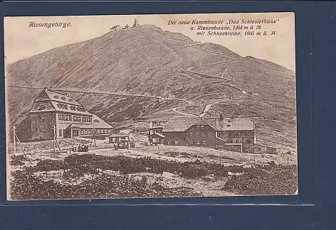 AK Riesengebirge Die neue Kammbaude Das Schlesierhaus u. Riesenbaude 1930