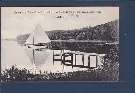 AK Gruss aus Templin bei Potsdam Havel Partie 1906