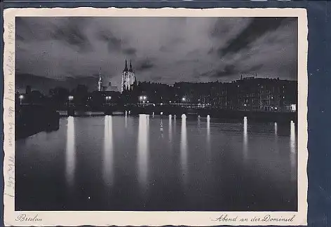 AK Breslau Abend an der Dominsel 1939