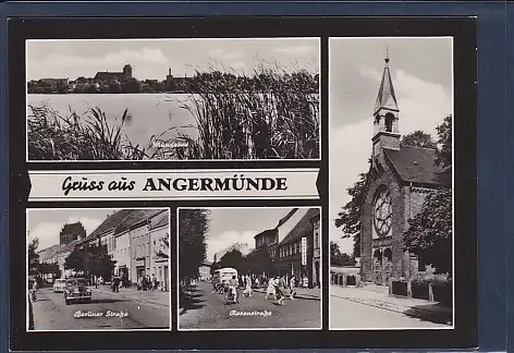 AK Gruss aus Angermünde 4.Ansichten Rosenstraße 1966