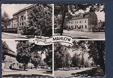 AK Gruß aus Mahlow 4.Ansichten Krankenhaus - Postamt 1962