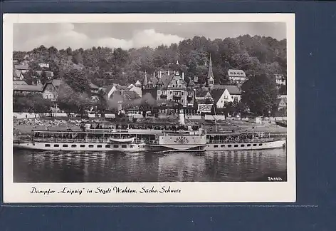 AK Dampfer Leipzig in Stadt Wehlen Sächs. Schweiz 1959