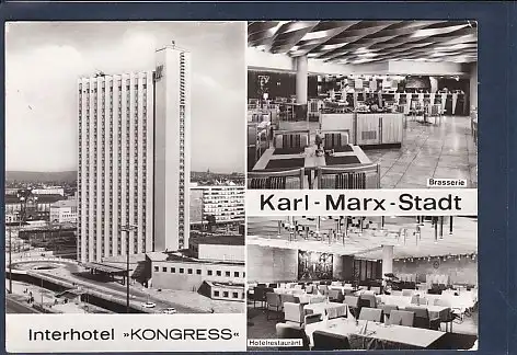 AK Karl Marx Stadt Interhotel Kongress 3.Ansichten 1981