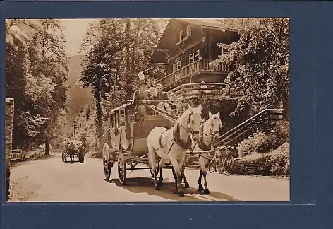 AK Postkutsche im Schwarzatal mit HO Gaststätte 1960