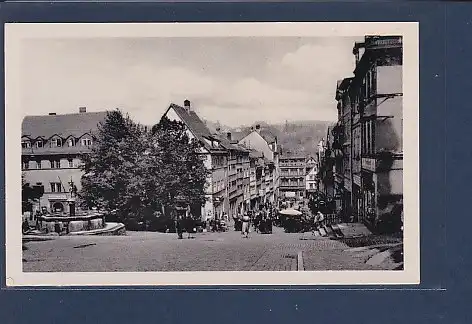 AK Pößneck Schulgasse mit Brunnen 1953