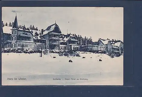 AK Schierke - Hotel Fürst zu Stolberg Harz im Winter 1920