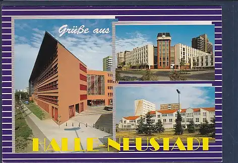 AK Grüße aus Halle Neustadt 3.Ansichten Einkaufspassage 2000