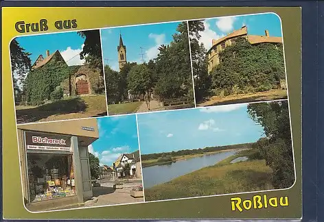 AK Gruß aus Roßlau 5.Ansichten Büchereck 1990