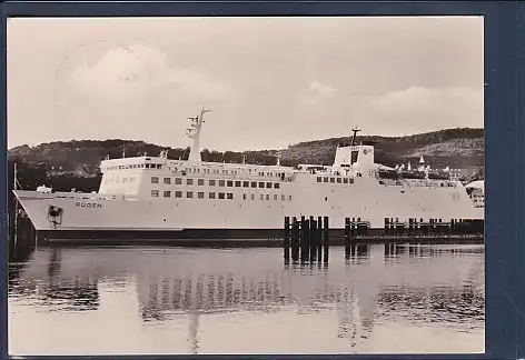 AK Saßnitz Eisenbahnfährschiff Rügen im Hafen 1975