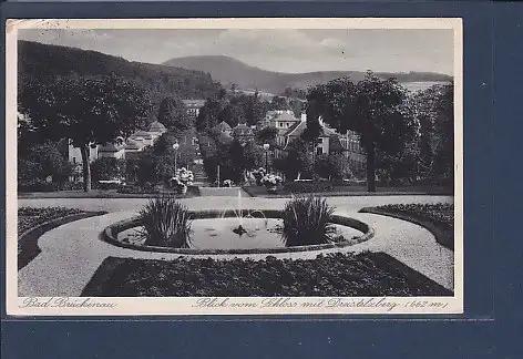 AK Bad Brückenau Blick vom Schloss mit Dreistelzberg 1936