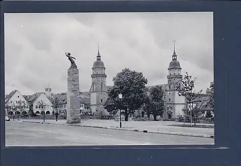 AK Höhenluftkurort Freudenstadt Marktplatz mit Stadtkirche und Gedenksäule 1940
