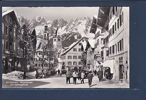 AK Kitzbühel Hauptstrasse mit Kaisergebirge 1950