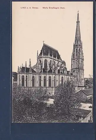 AK Linz a.d. Donau Maria Empfängnis Dom 1908