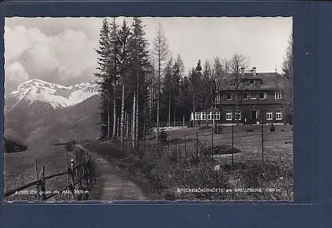 AK Ausblick gegen die Rax Speckbacherhütte am Kreuzberg 1960