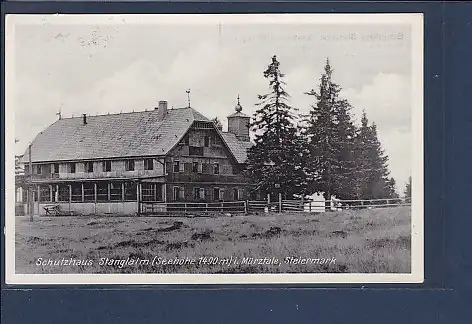 AK Schutzhaus Stanglalm i. Mürztale 1934
