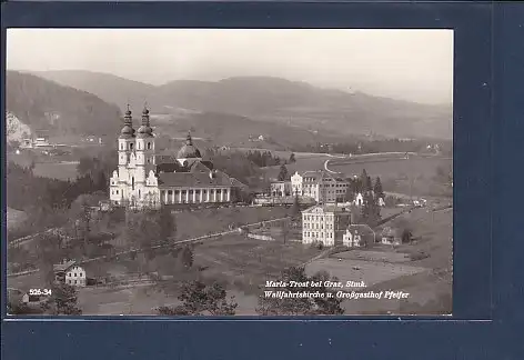 AK Maria Trost bei Graz Wallfahrtskirche u. Großgasthof Pfeifer 1950