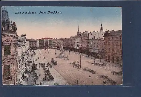 AK Linz a.d. Donau Franz Josef Platz 1921