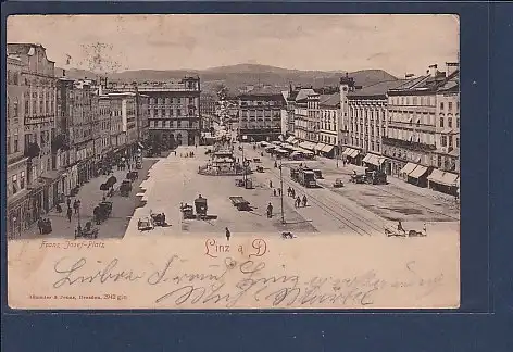 AK Linz a. D. Franz Josef Platz 1910