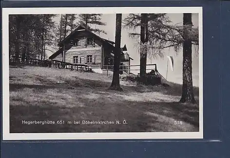 AK Hegerberghütte bei Böhimkirchen N.Ö. 1934