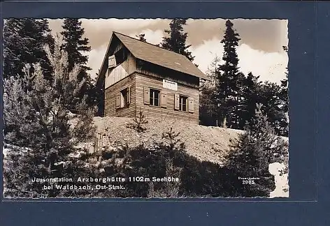 AK Jausenstation Arzberghütte bei Waldbach 1964