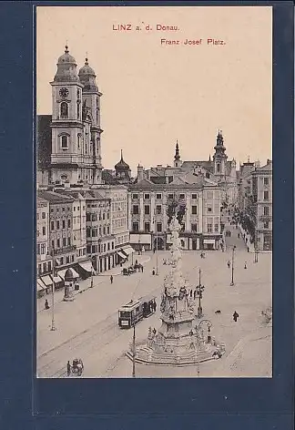 AK Linz a. d. Donau Franz Josef Platz 1909