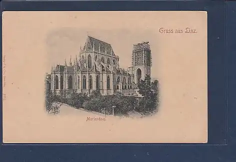 AK Gruss aus Linz Mariendom 1900