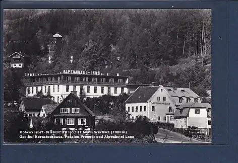 AK Höhenluftkurort Mönichkirchen Gasthof Kernstockhaus Pension Prenner 1960