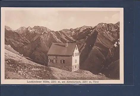 AK Leutkirchner Hütte am Almejurjoch Tirol 1924