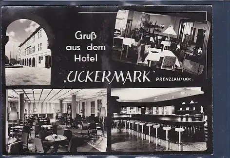 AK Gruß aus dem Hotel Uckermark Prenzlau 4.Ansichten 1960