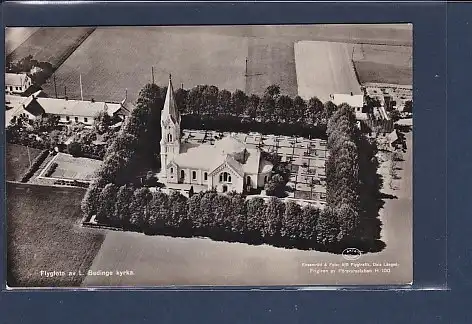 AK Flyfoto av L. Bedinge kyrka 1955
