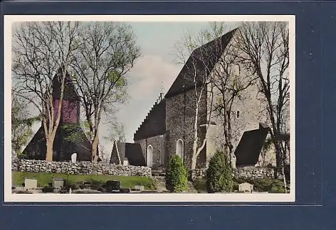 AK Gamlo Upsala kyrka och klockstapel 1960