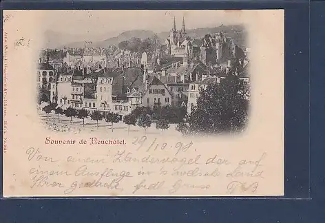 AK Souvenir de Neuchatel 1898