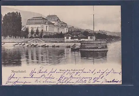 AK Neuchatel Musee des Beaux Arts 1903