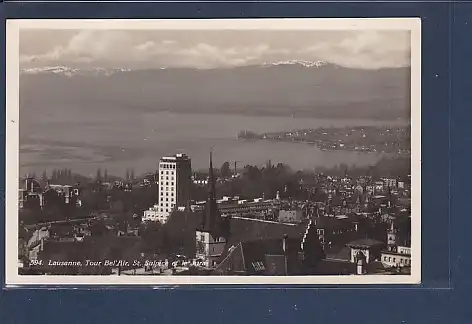 AK Lausanne Tour Bel Air St. Sulpice et le Jura 1933